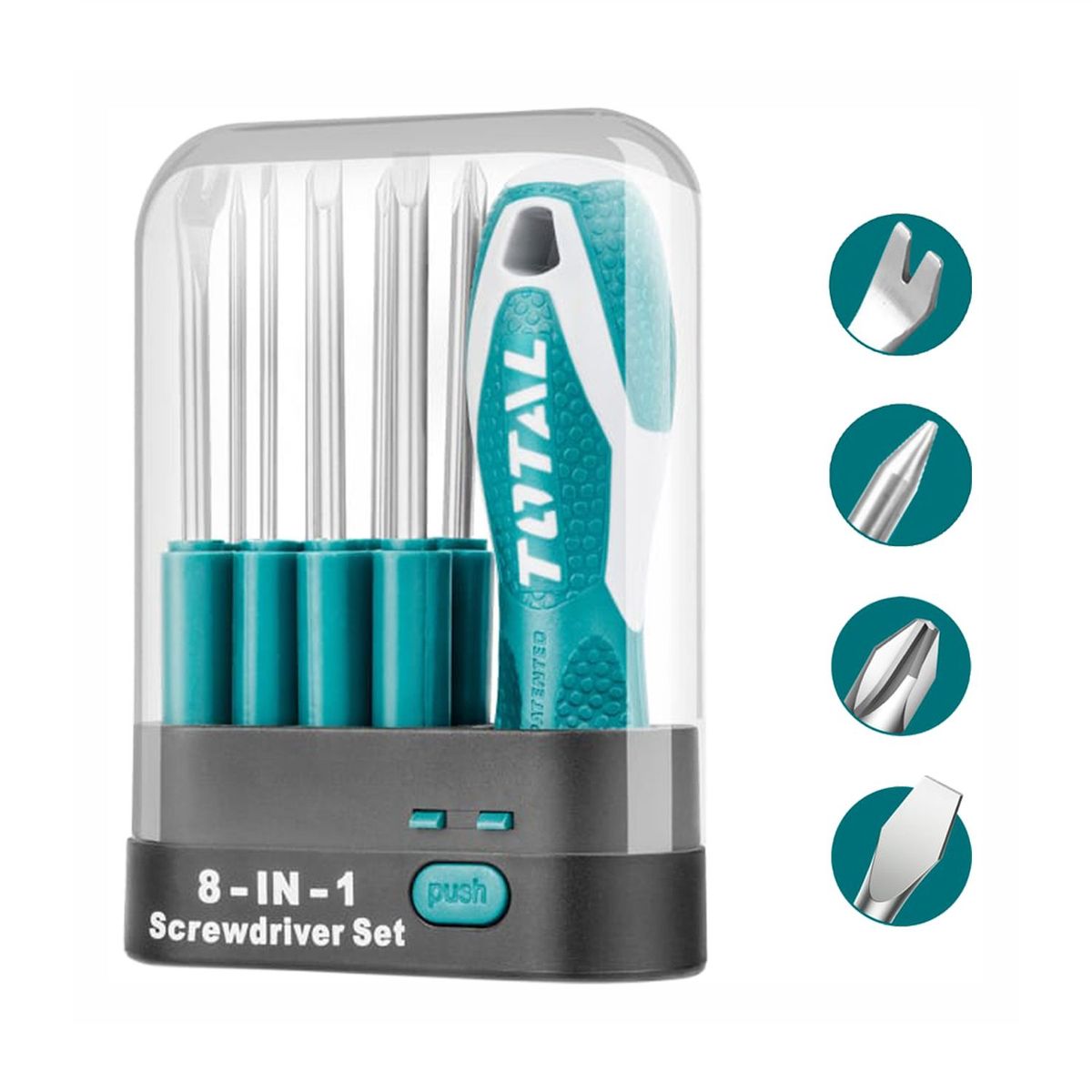 TOTAL TOOLS - SET ATORNILLADORES 9PCS INTERCAMBIABLE CR-V TOTAL - THT250906