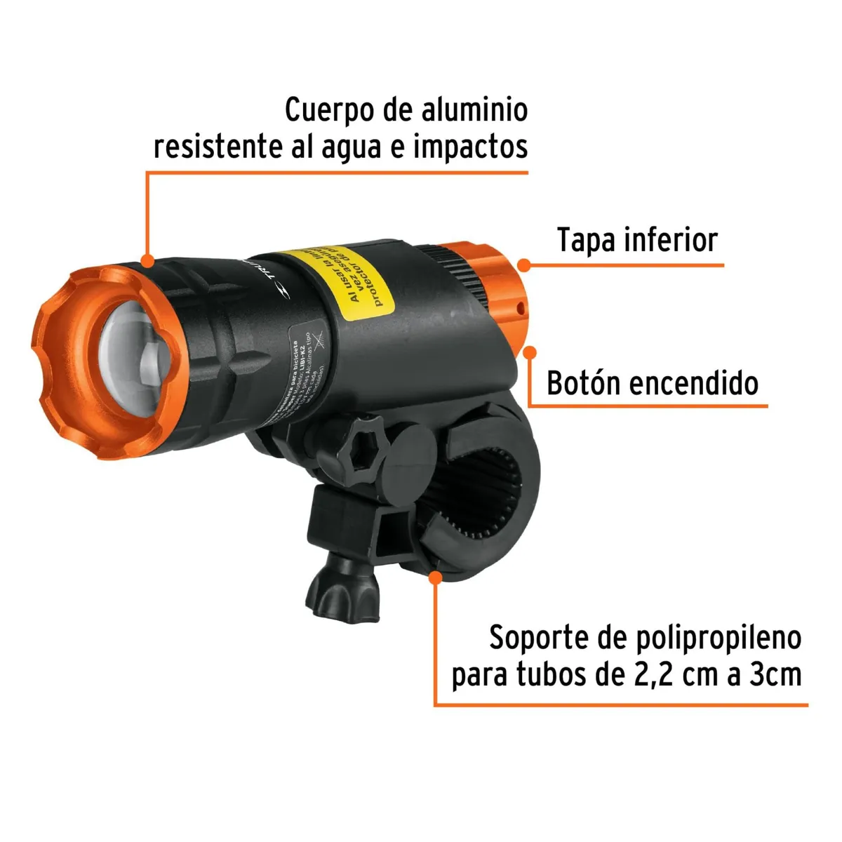 TRUPER - Linterna para Bicicleta Delantera Truper