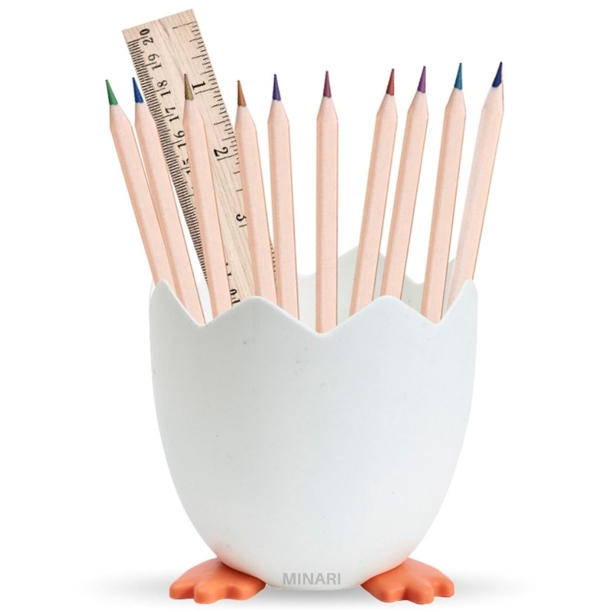 MINARI - Organizador de Escritorio Oficina Porta Lapicero Huevito H20