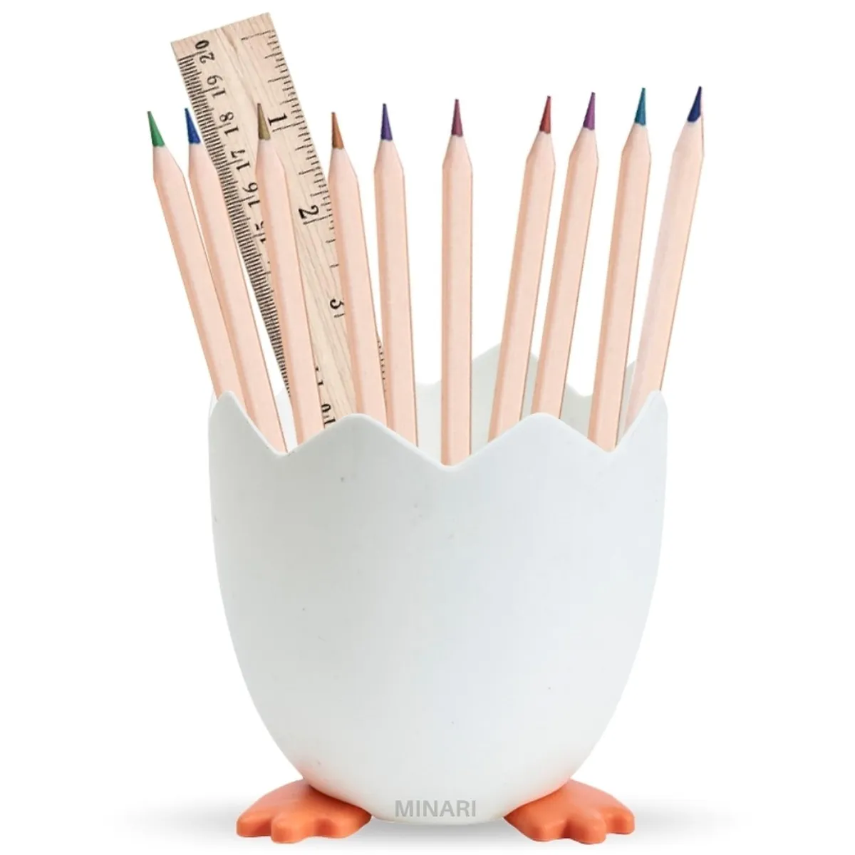 MINARI - Organizador de Escritorio Oficina Porta Lapicero Huevito H20