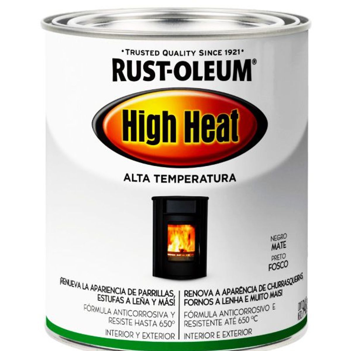 RUST OLEUM - PINTURA ALTA TEMPERATURA HIGH HEAT NEGRO MATE 946 ML