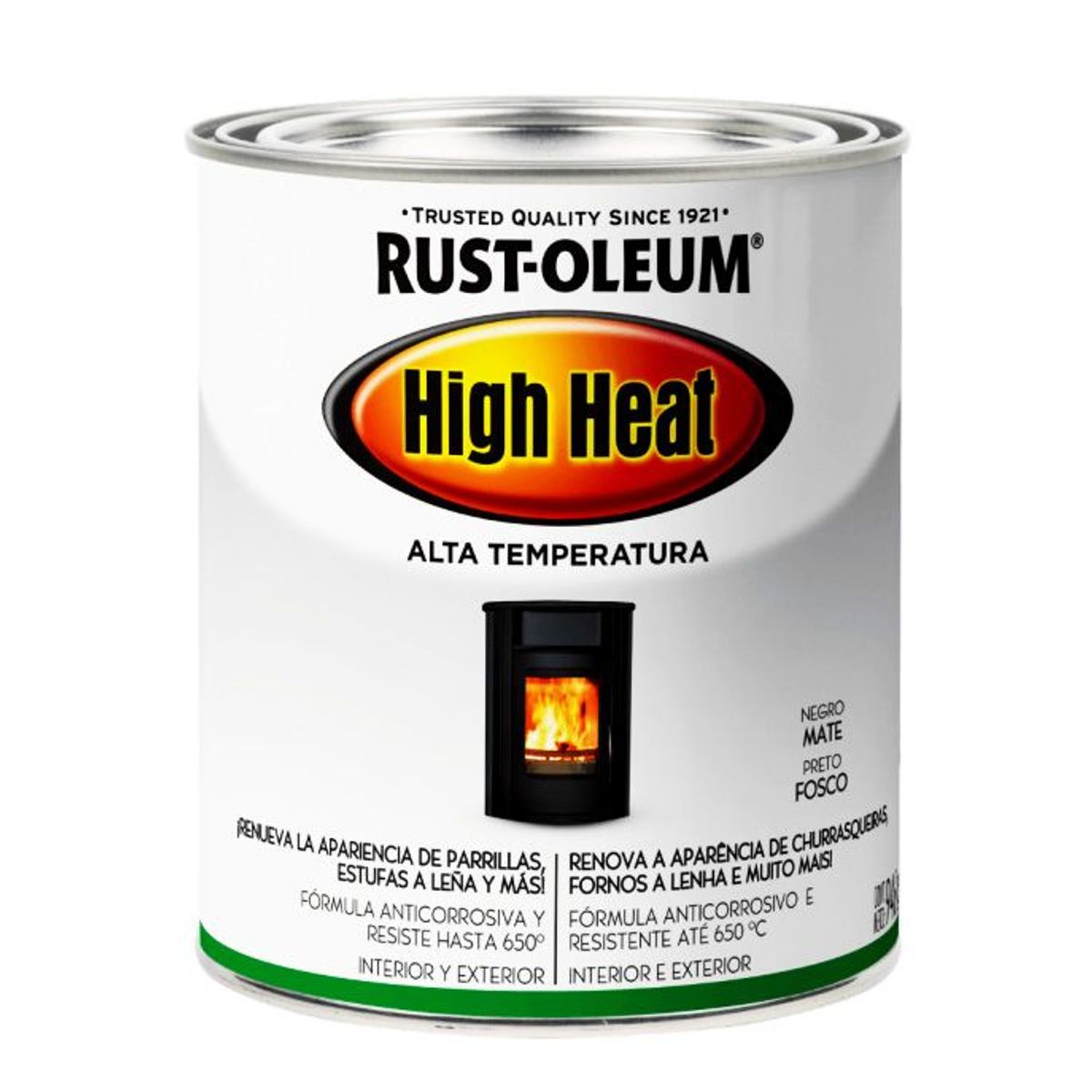 RUST OLEUM - PINTURA ALTA TEMPERATURA HIGH HEAT NEGRO MATE 946 ML