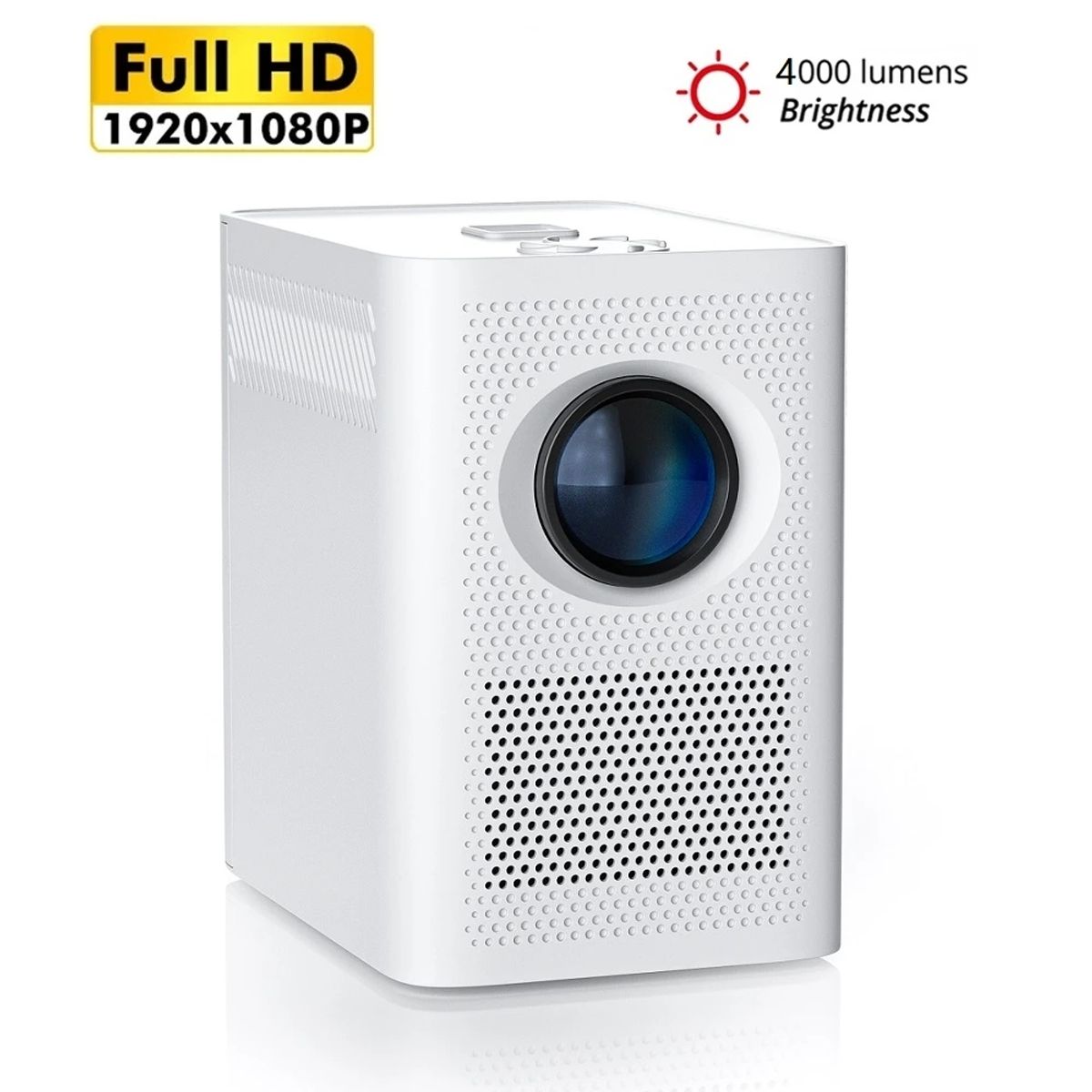 GENERICO - Toumi De S3 proyector 4K WiFi 1080P 216G Bluetooth Android 10-Blanco