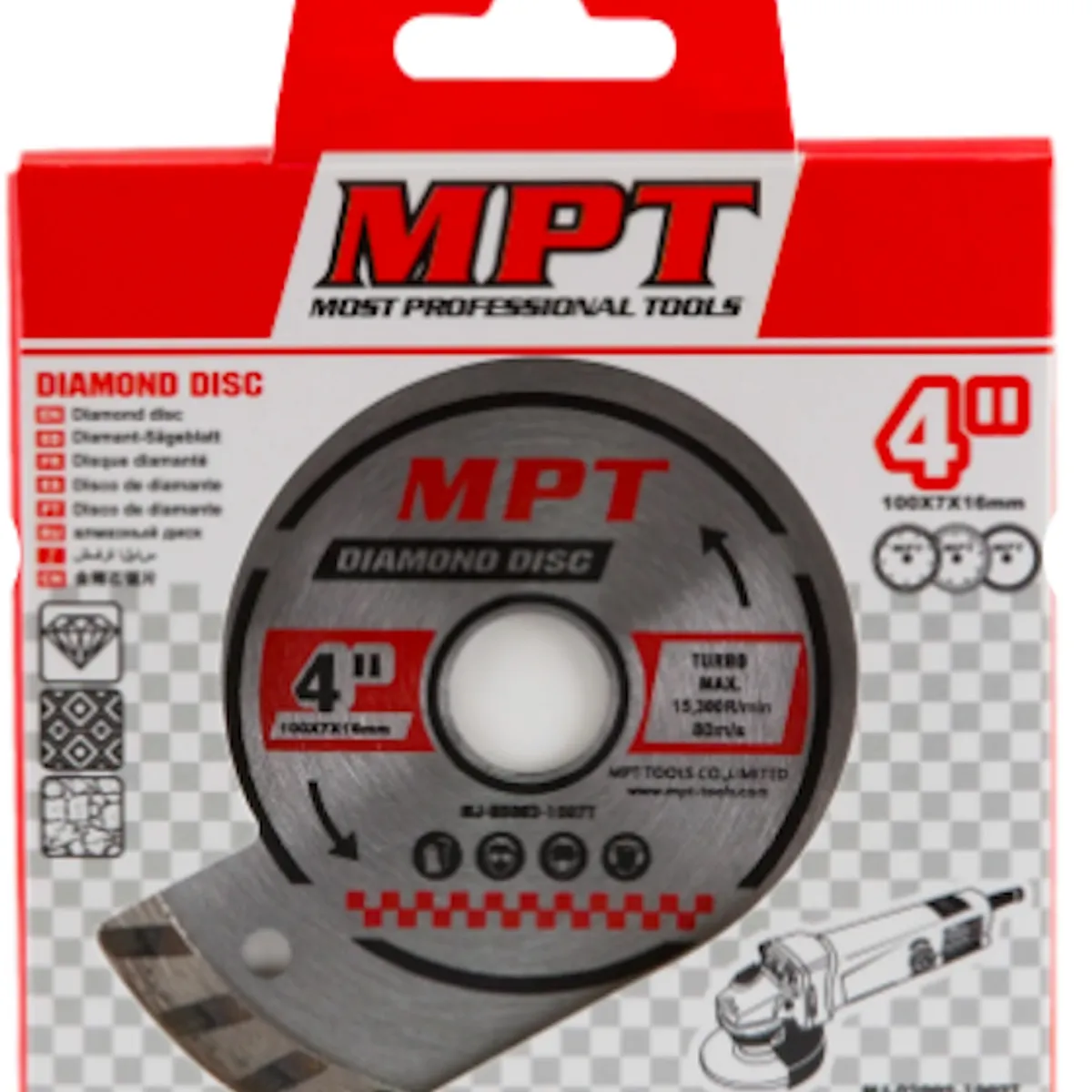 DISCO DIAMANTADO TURBO PARA CONCRETO PROFESIONAL 115MM MPT TOOLS, marca GENERICO - Foto Principal