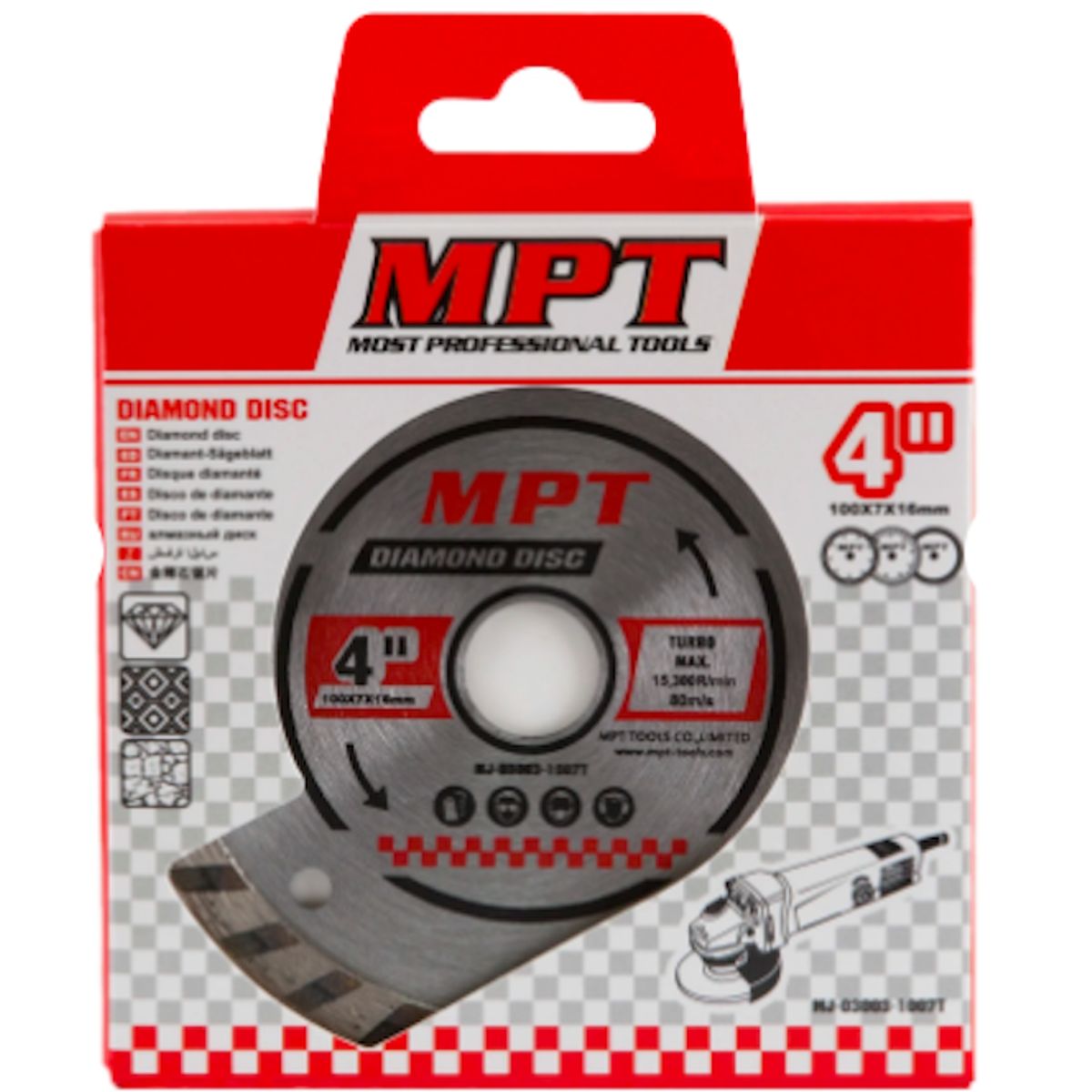 DISCO DIAMANTADO TURBO PARA CONCRETO PROFESIONAL 115MM MPT TOOLS, marca GENERICO - Foto Principal