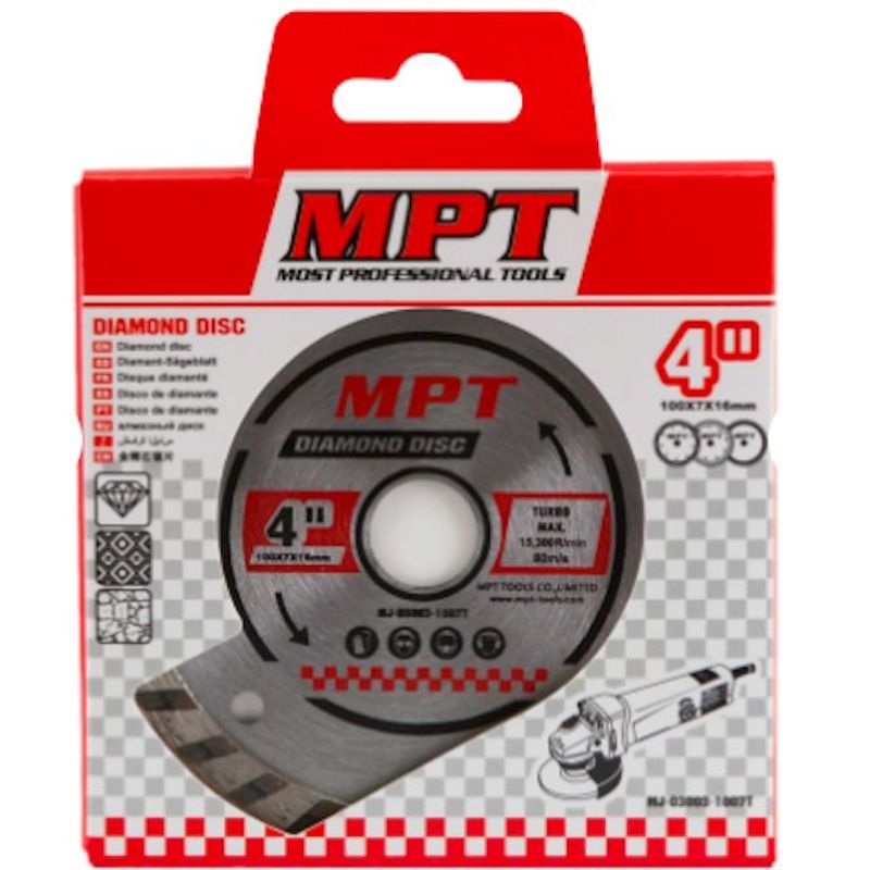 GENERICO - DISCO DIAMANTADO TURBO PARA CONCRETO PROFESIONAL 115MM MPT TOOLS