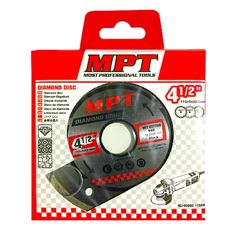 GENERICO - DISCO DIAMANTADO CONTINUO PARA CONCRETO PROFESIONAL 115MM MPT TOOLS