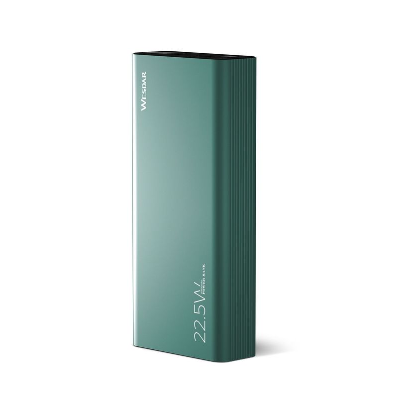 WESDAR - Wesdar - Power Bank 20000mAh PD225W Aluminio Pantalla Digital - Verde