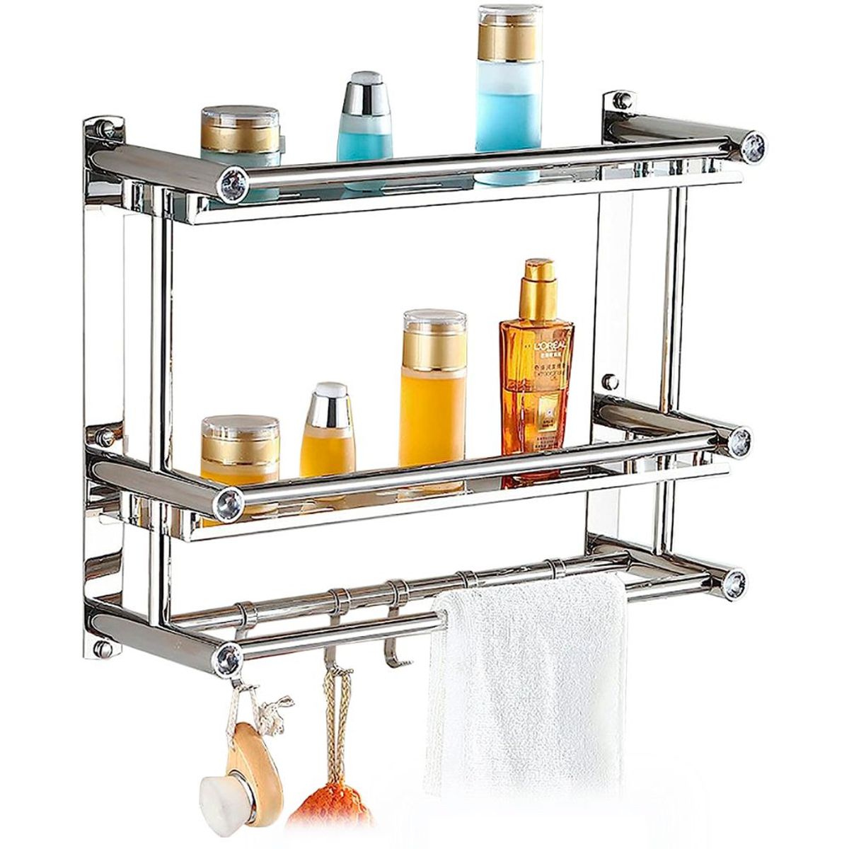 MINARI - Repisa 2 Niveles Soporte Organizador para Ducha Baño 352P