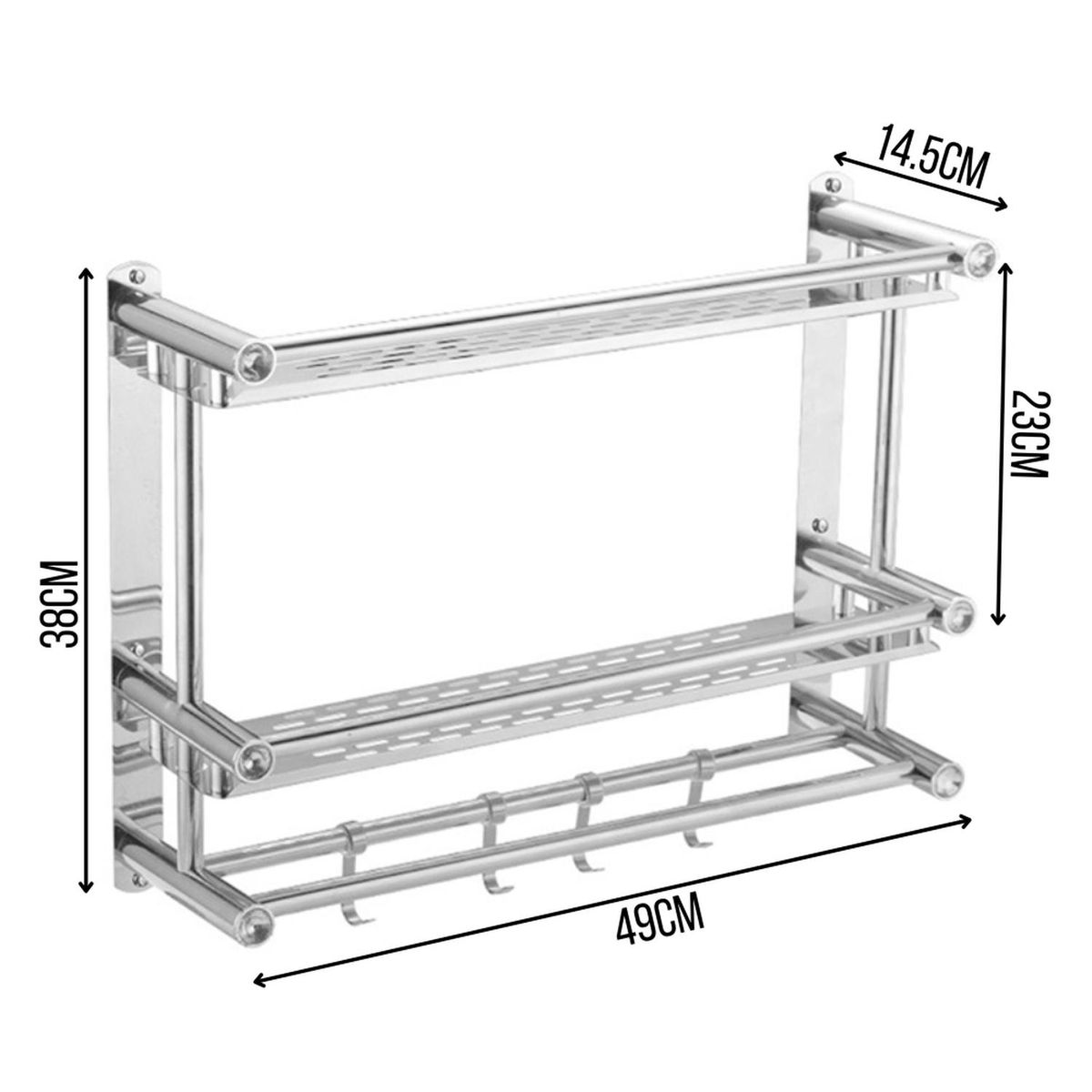 MINARI - Repisa 2 Niveles Soporte Organizador para Ducha Baño 352P