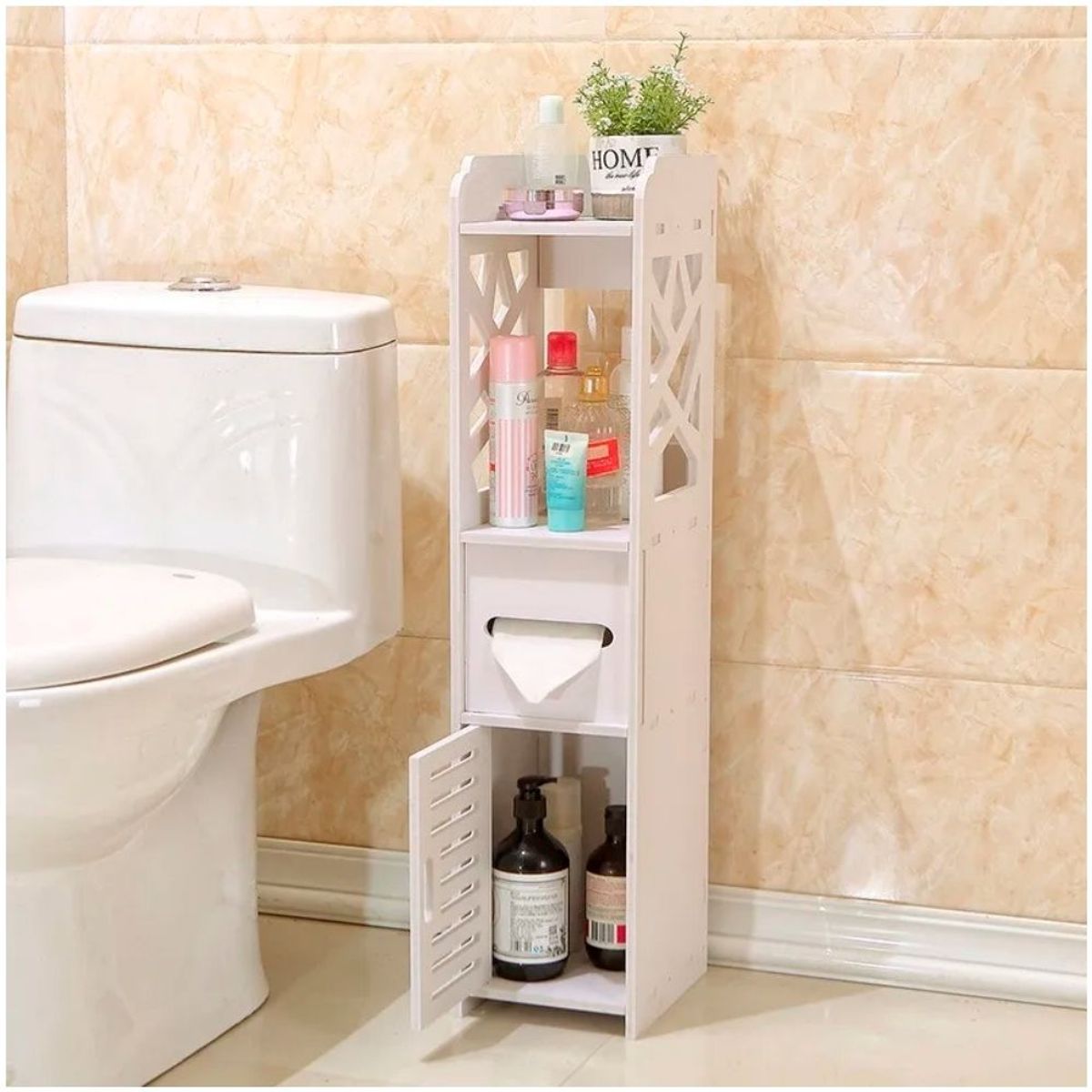 MINARI - Armario Estante Organizador de Baño y Maquillaje con Portapapel TH1 -A