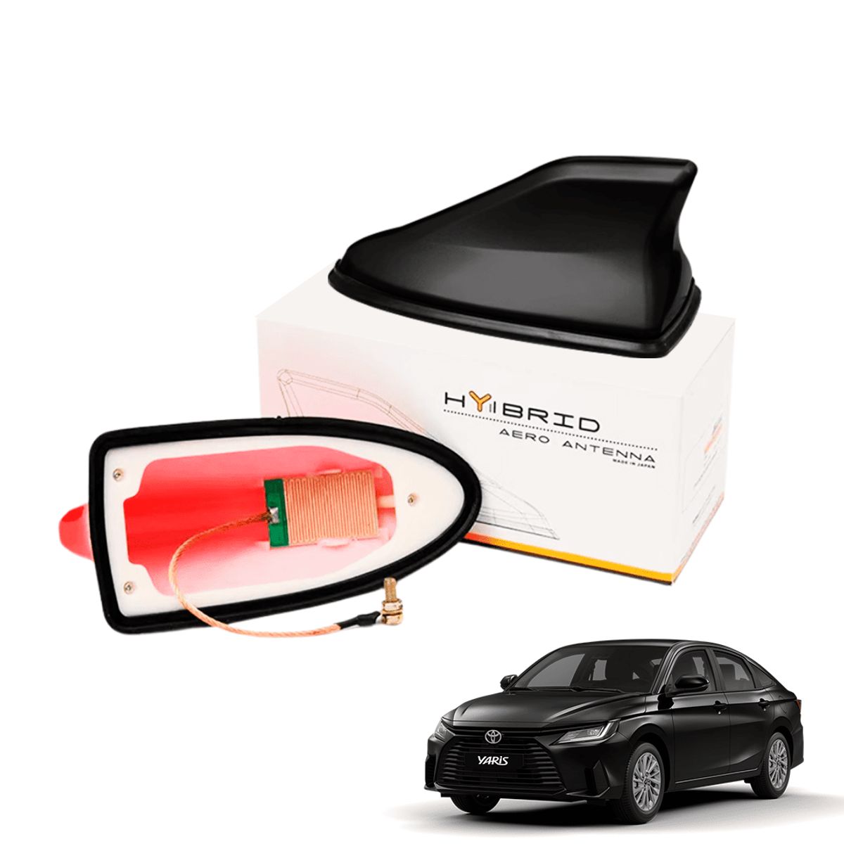 GENERICO - Antena De Auto tiburon negro AMFm stereo decorativa tuning