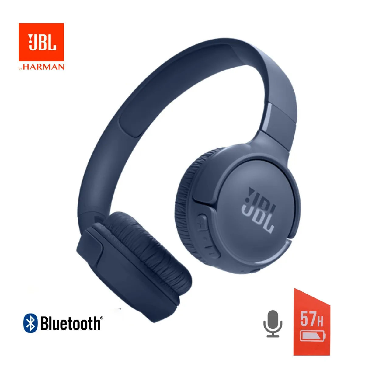 JBL - Audifonos Bluetooth JBL 5.3 Pure Bass Sound Tune 520BT Azul