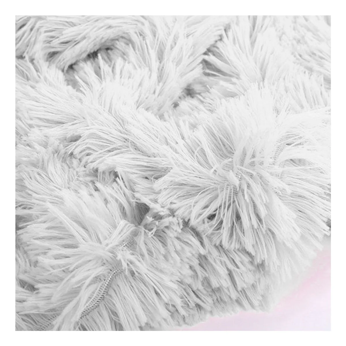 GENERICO - alfombra peluche largo CORAZON 100mx100m perla