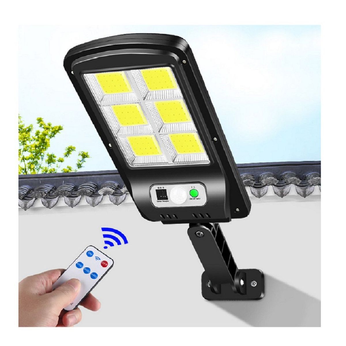 SEISA - Reflector Linterna recargable Con Panel Solar Exterior KQ-D01