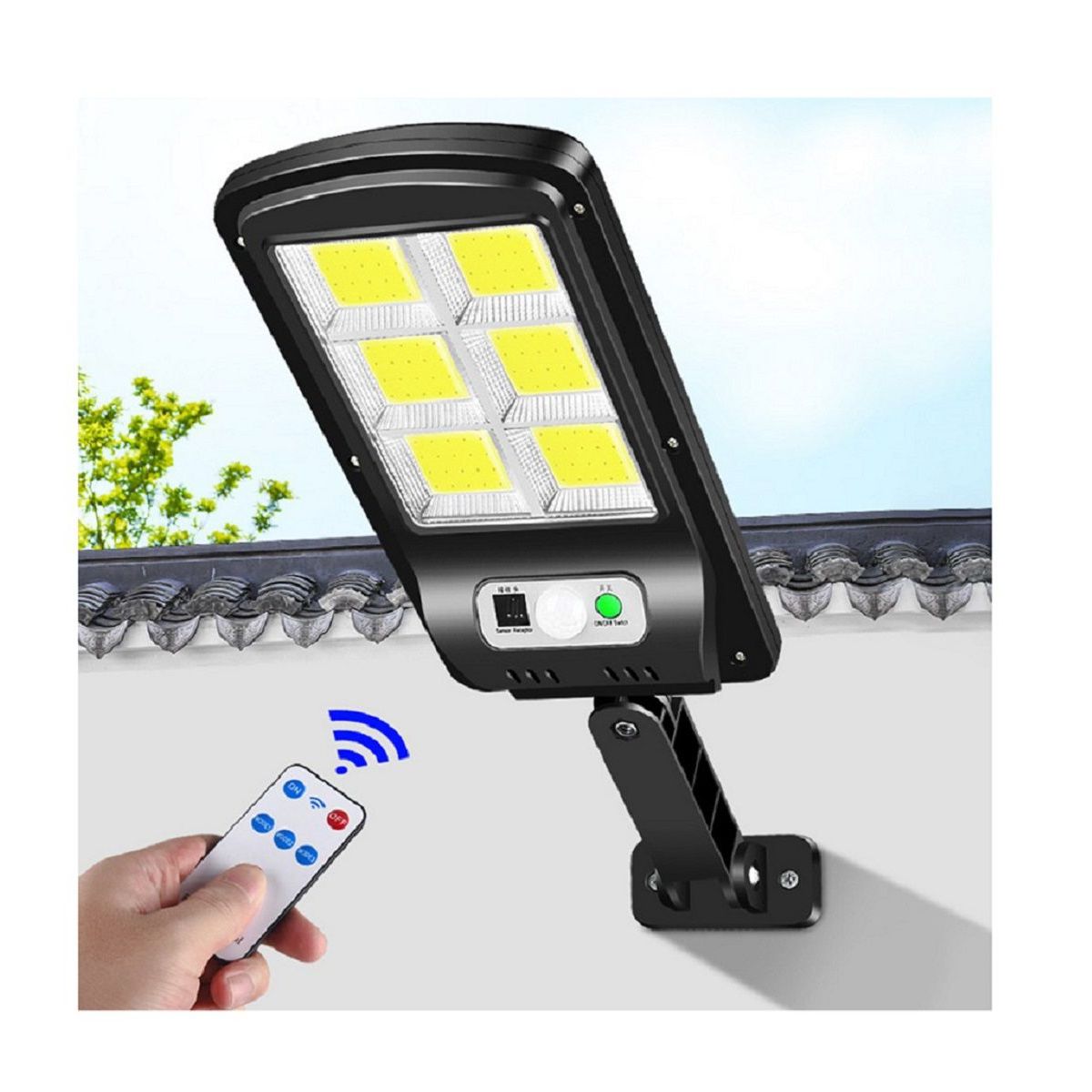 SEISA - Reflector Linterna recargable Con Panel Solar Exterior KQ-D01