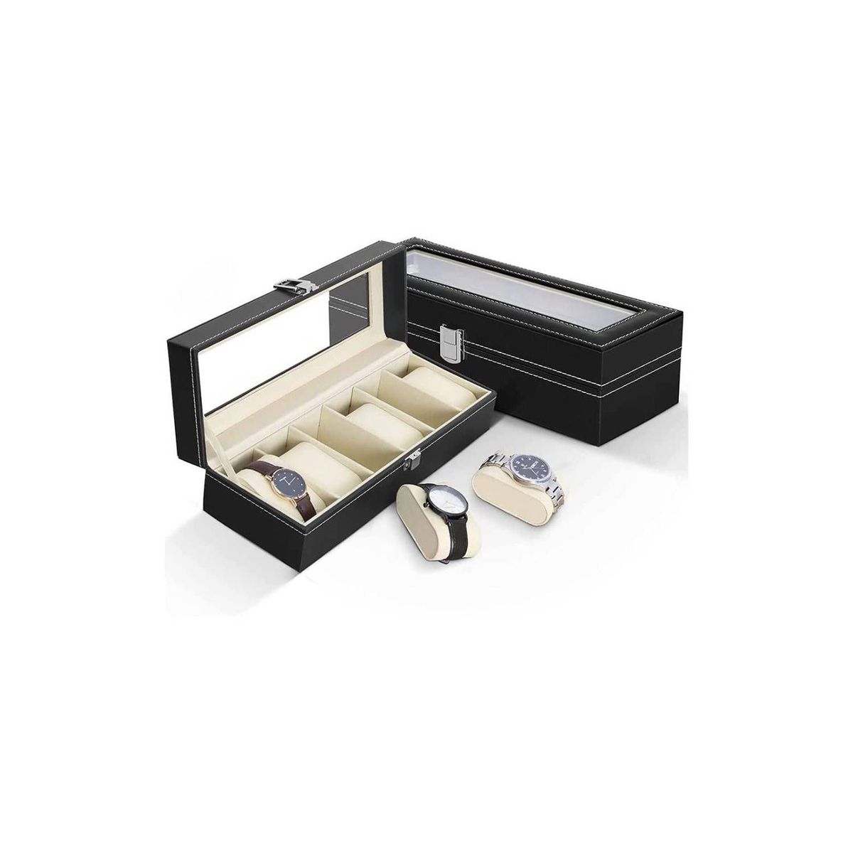 GENERICO - Porta relojes caja de lujo 6 unidades joyas estuche