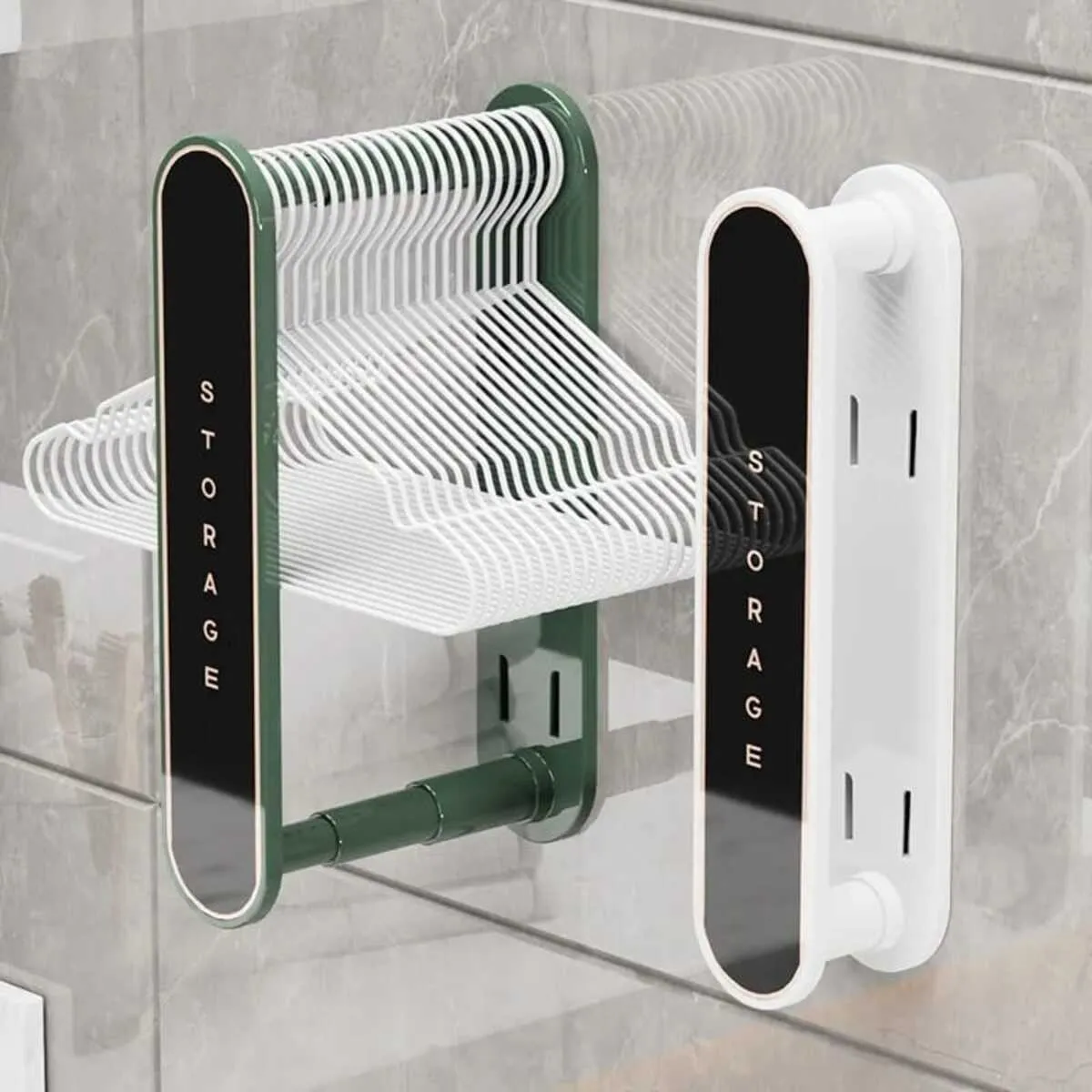 ELMEJORPRECIO - Organizador Colgador Para Ganchos De Ropa Modelo Plegable Blanco Humo