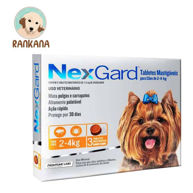 NEXGARD - Antipulgas Nexgard para Perros de 2 a 4 kg x 3 tabletas
