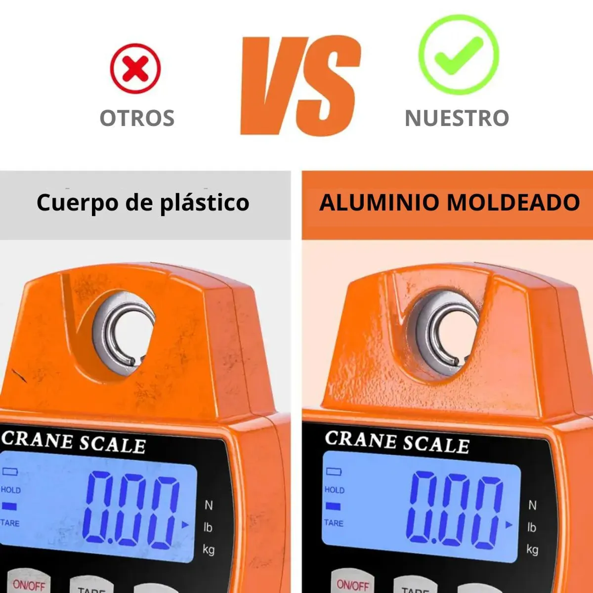 GENERICO - Balanza Colgante de Mano 300 KG Báscula Digital Electrónica con Pilas