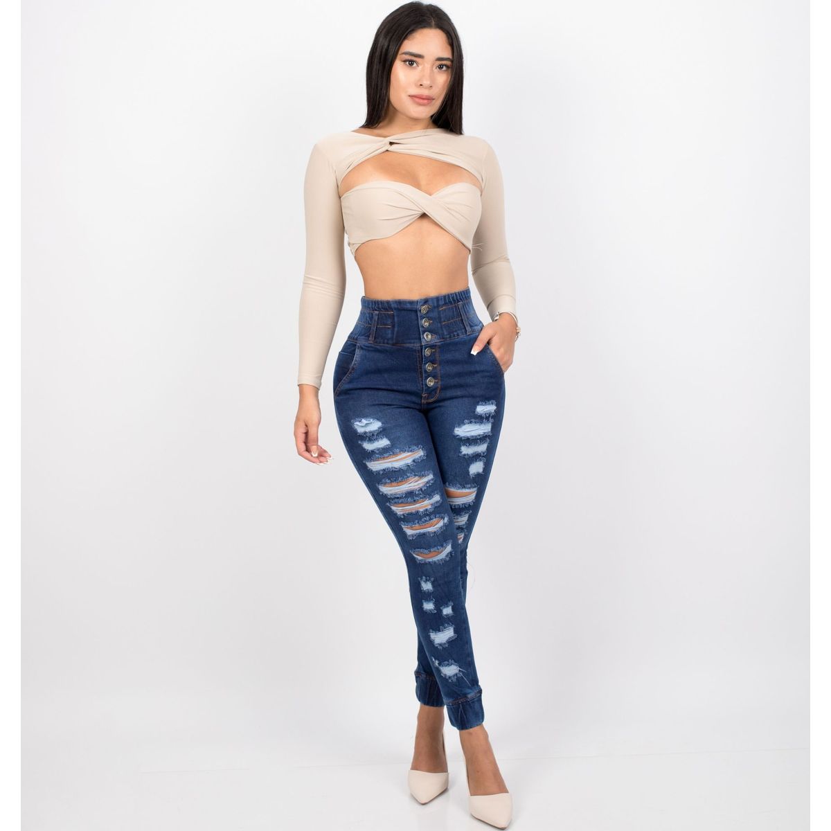 BENCUS JEANS - Pantalon Jean Mujer Faja Alta