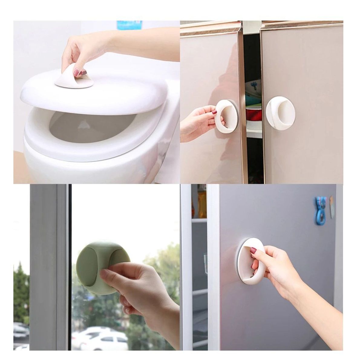 GENERICO - Manijas Autoadhesiva para Muebles Ventanas x4