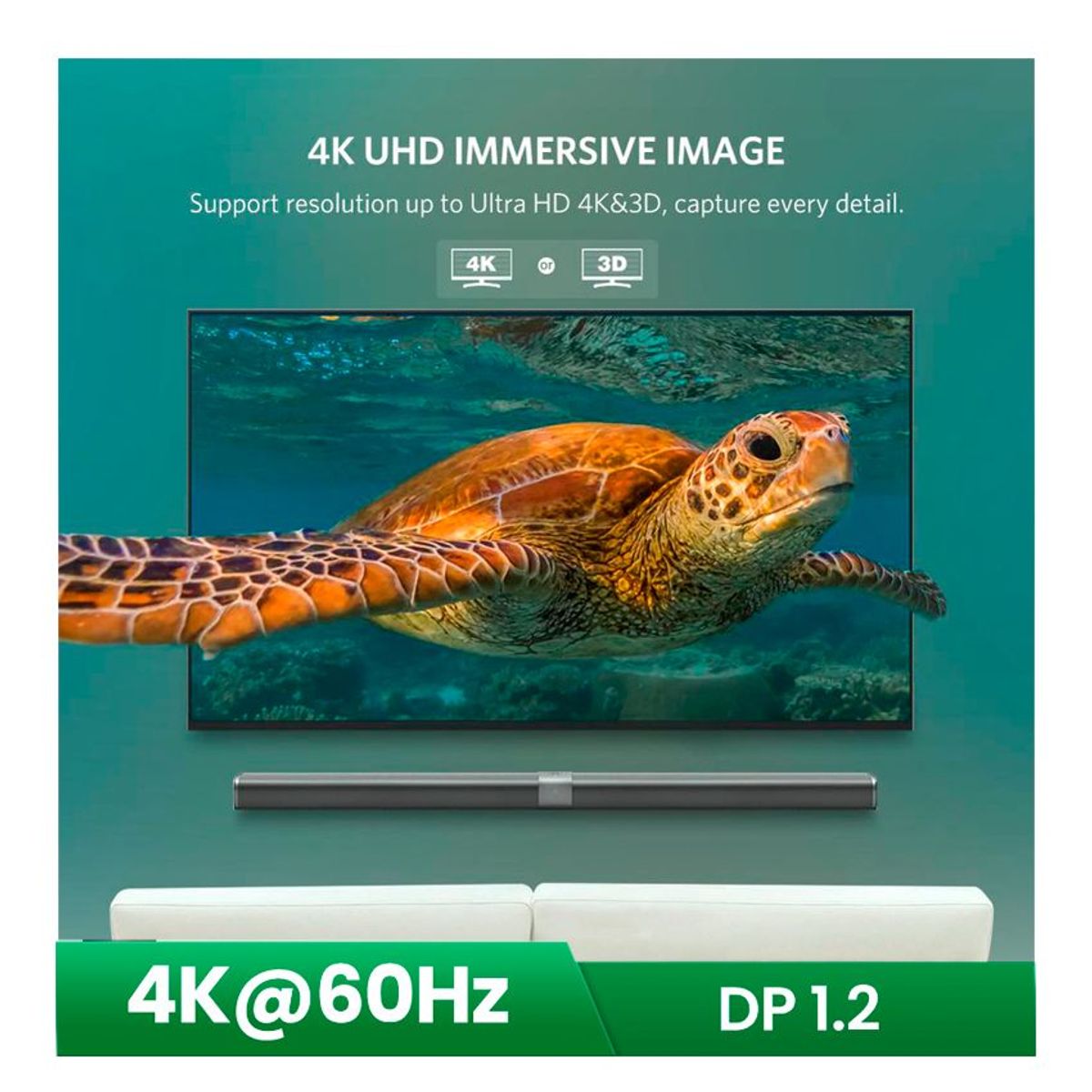 UGREEN - Cable DisplayPort a DisplayPort Ugreen Hd 4K 5 metros