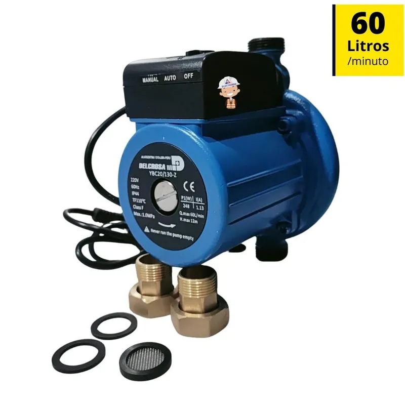 GENERICO - BOMBA DE AGUA PRESURIZADORA 248W PARA DUCHA , THERMA  Y LAVADORA.