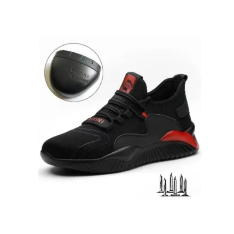 9KSAFETYJB - Zapatos de seguridad a prueba de golpes - negro y rojo T38
