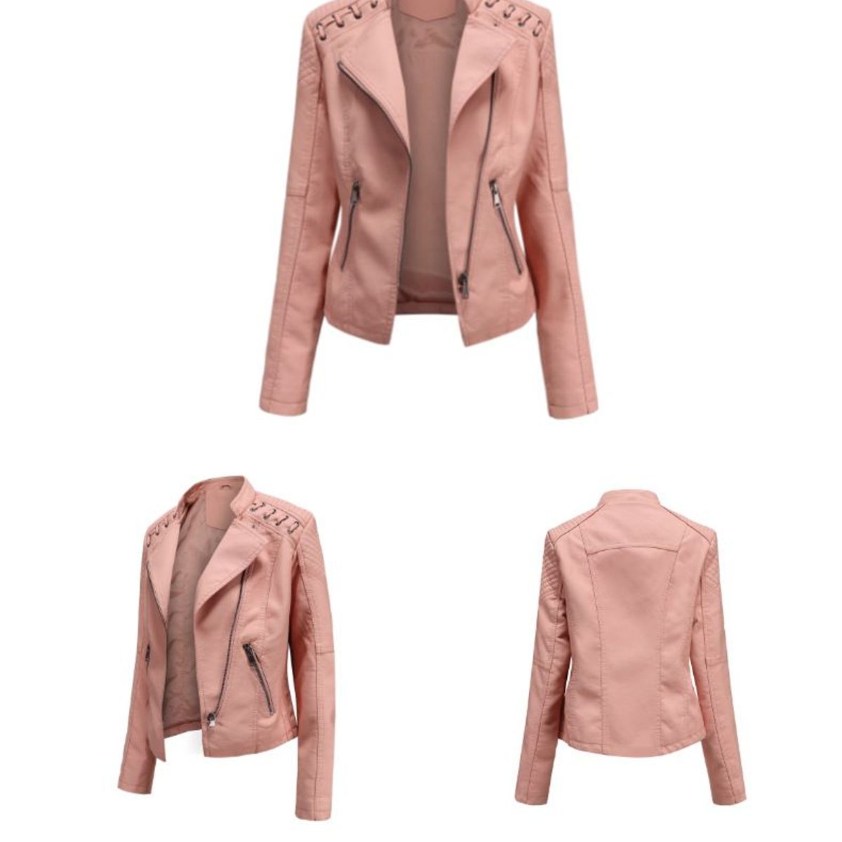 BLWOENS - Chaqueta de PU Rosa - Mujer