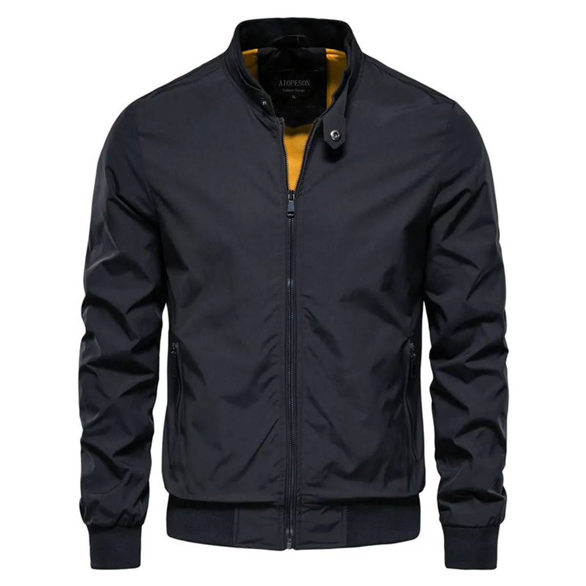 BLWOENS - Chaqueta Bomber Blwoens  Negra - Cierre Frontal Y Cuello Alto