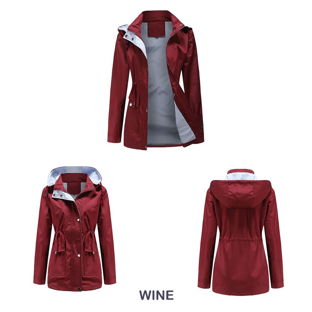 BLWOENS - Chaqueta con capucha para mujer-Rojo