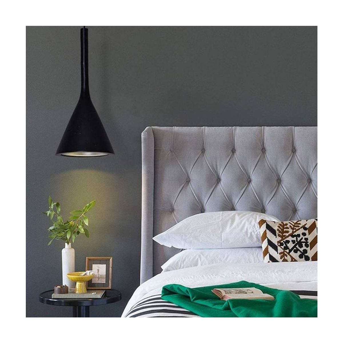 HOME NEAT - Lámpara colgante e27 moderna aluminio lámpara de techo negro