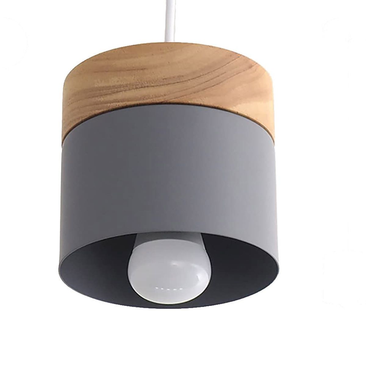 HOME NEAT - Nórdica e27 lámpara colgante moderno lámpara de techo hierro y madera