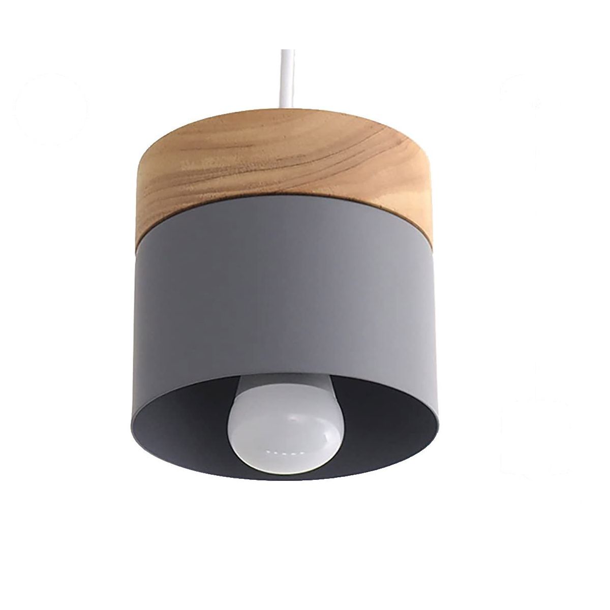 HOME NEAT - Nórdica e27 lámpara colgante moderno lámpara de techo hierro y madera