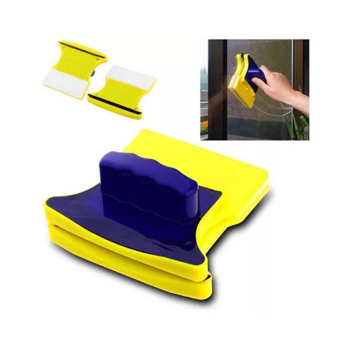 GENERICO - Limpiador De Vidrios Imantados Alta Calidad