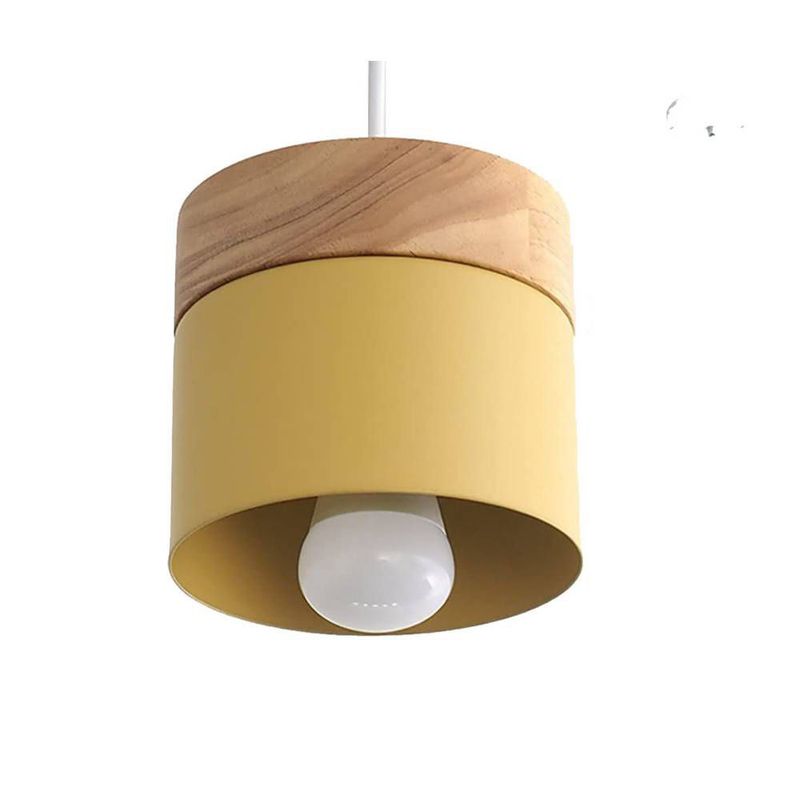 HOME NEAT - Nórdica e27 lámpara colgante moderno lámpara de techo hierro y madera