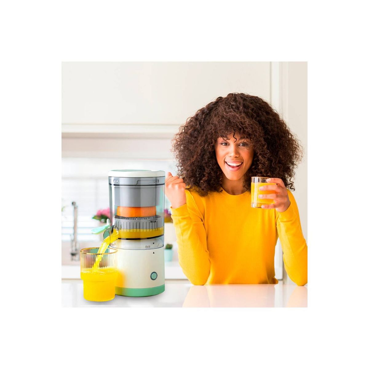 GENERICO - Exprimidor Eléctrico Portátil de Naranja y Frutas Recargable