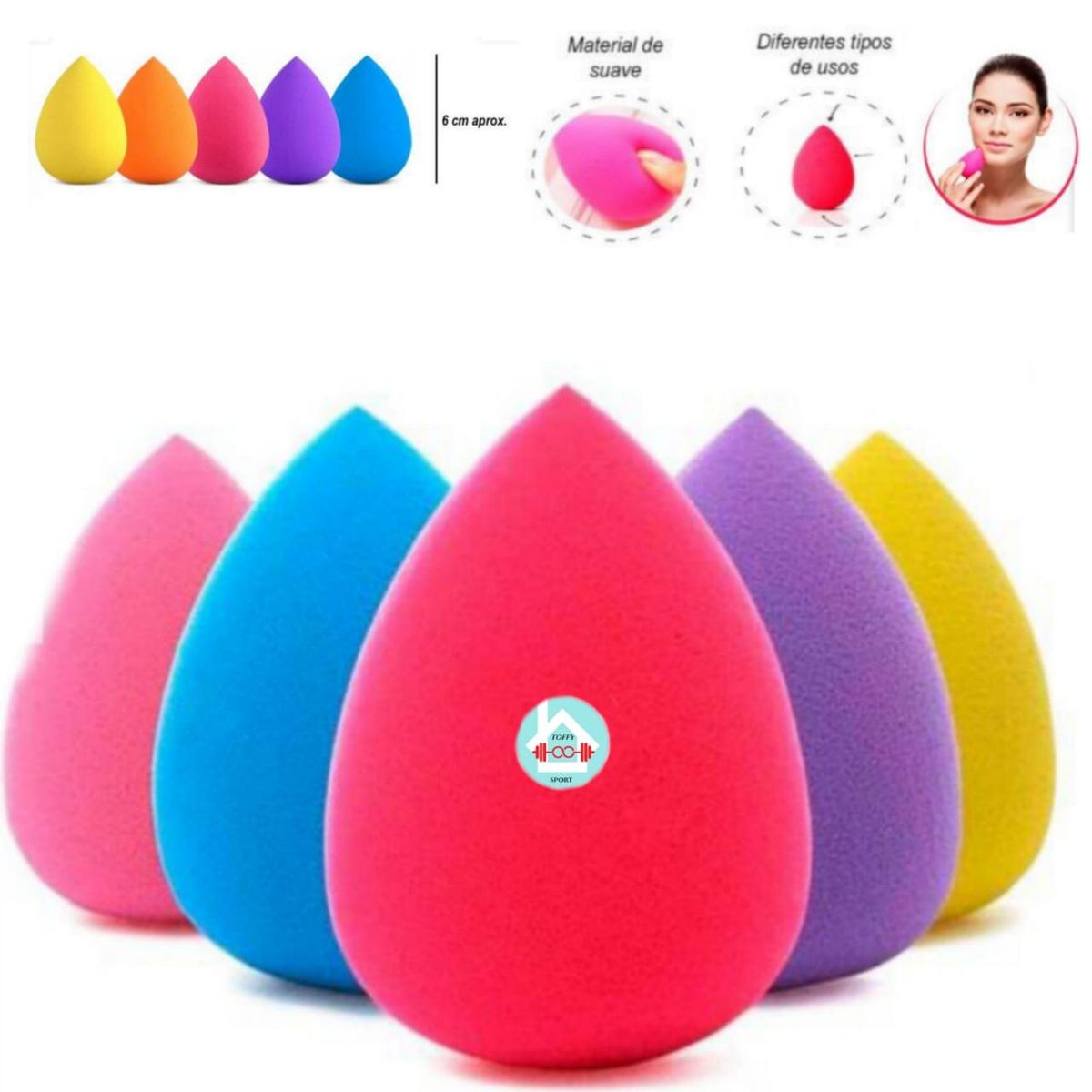 GENERICO - Esponja Profesional para Base de maquillaje X3