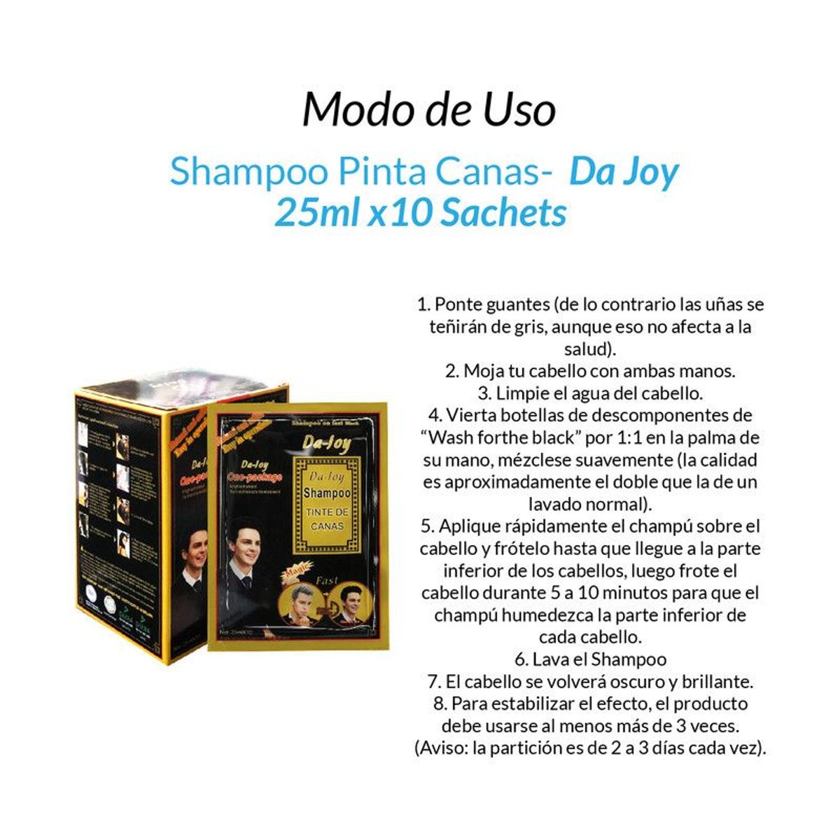 GENERICO - 3 Shampoo Pinta Canas - Da Joy 25ml x10 Sachets