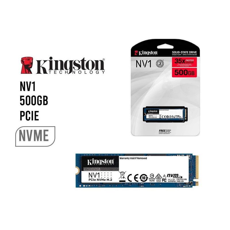 KINGSTON - Unidad Disco SSD 500GB Kingston NV1 NVMe PCIe SNVS500G