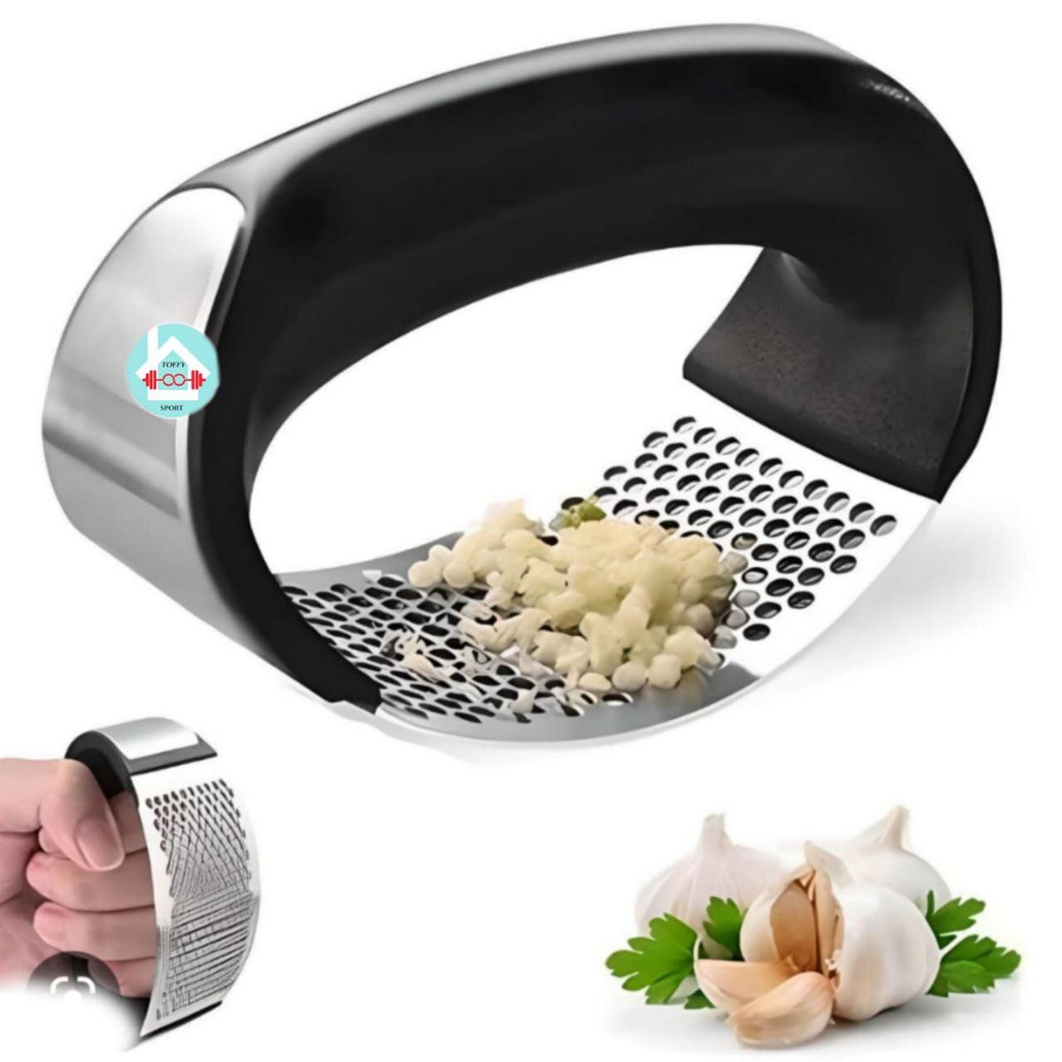 GENERICO - Prensa de ajo Manual de acero inoxidable