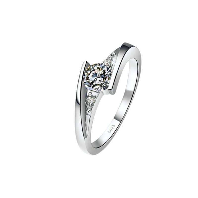 GENERICO - Anillo de Compromiso Alianzas Infinito Bañado en Oro Blanco - Genieka