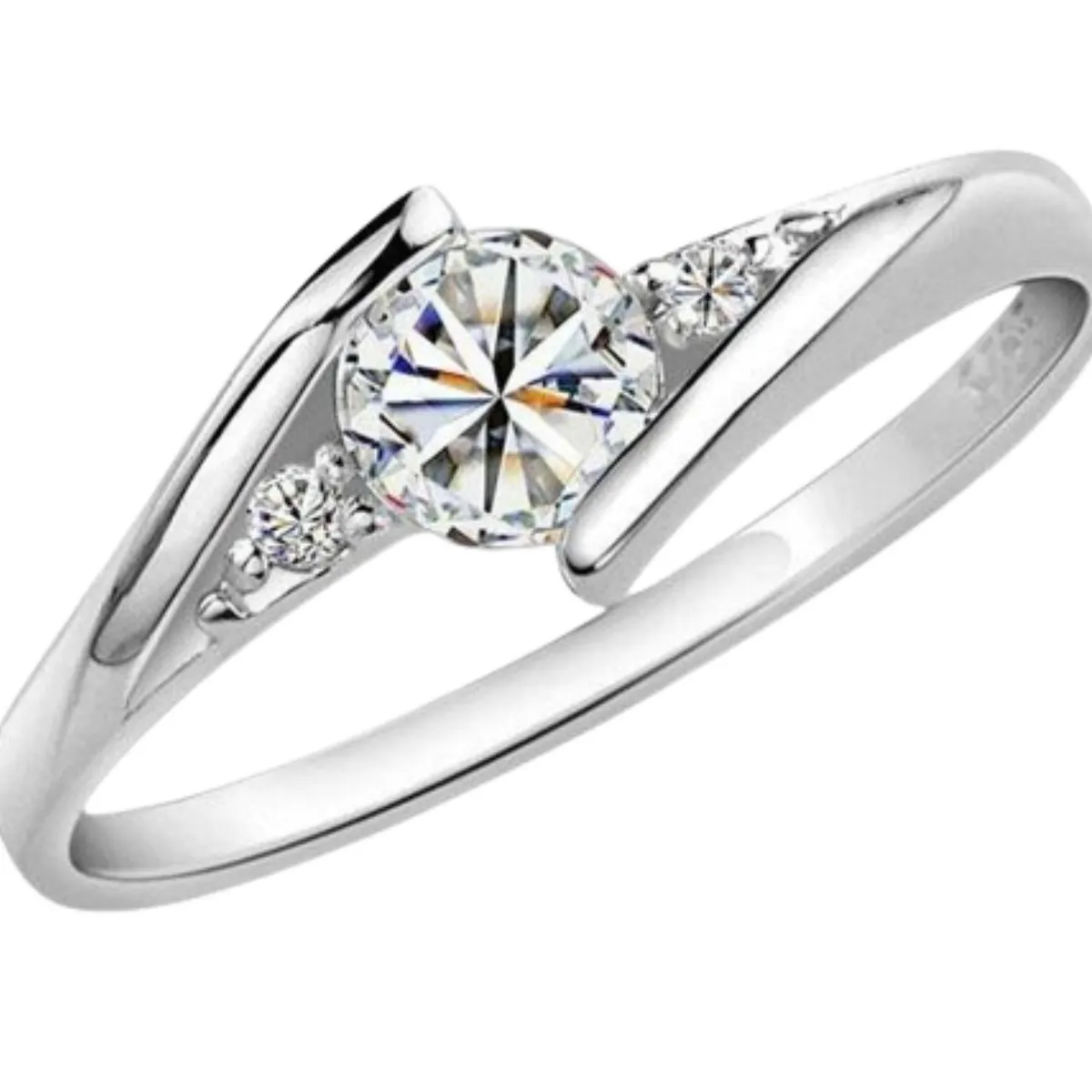 GENERICO - Anillo de Compromiso Alianzas Infinito Bañado en Oro Blanco - Genieka