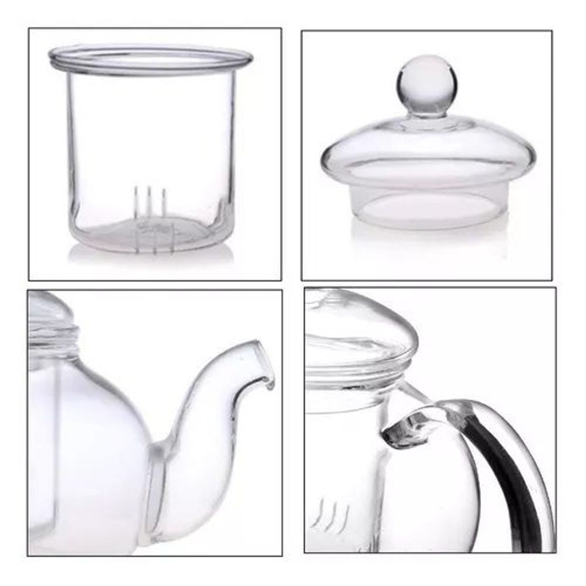 GENERICO - Tetera de borosilicato 1.1 lt c/filtro