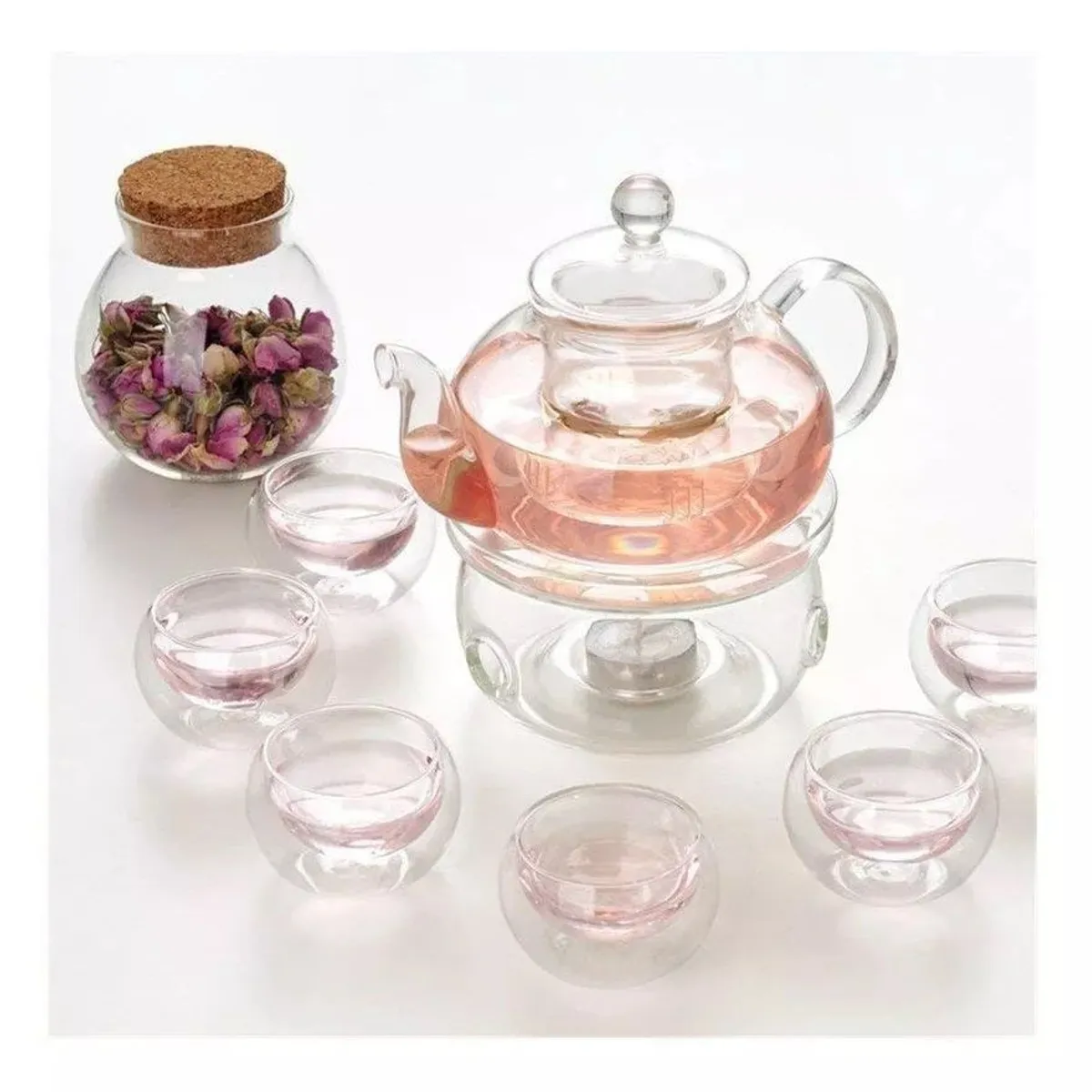 GENERICO - Tetera de borosilicato 1.1 lt c/filtro