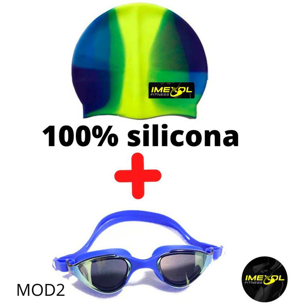 GENERICO - Lentes gorro de natación adulto pack