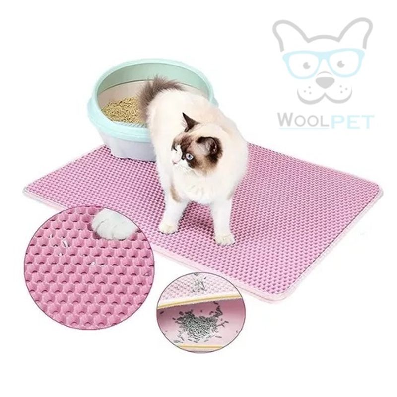 GENERICO - Alfombra para Salida de Arenero de Gato 55X75 cm - ROSADO