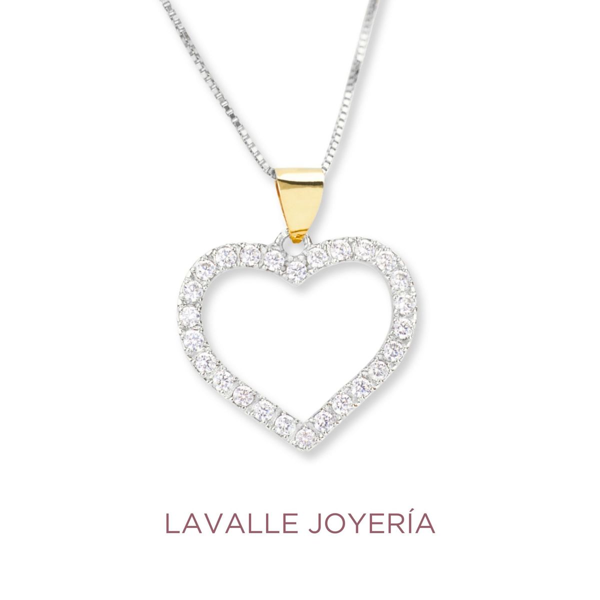 OEM - Collar de Oro 18k Laminado y Plata Corazón Lavalle Joyería