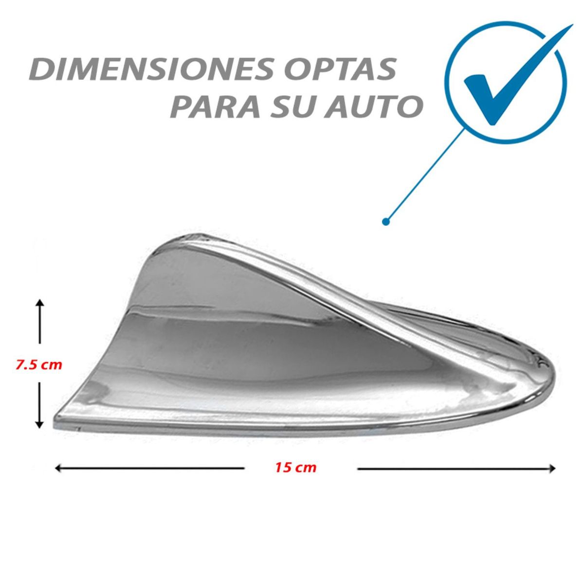 GENERICO - Antena Tiburon De Autovehiculodecorativotuning Cromada